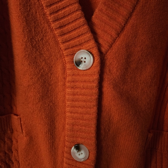 Orange Coral Cropped Little Mountain Sweater - Picture 3 of 7